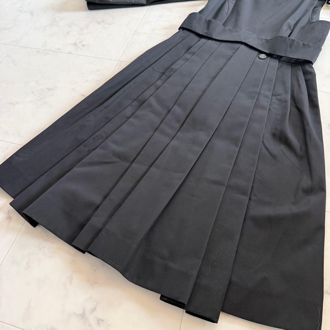 美品★CHANEL シャネル プリーツワンピース ブラック ココマーク 36