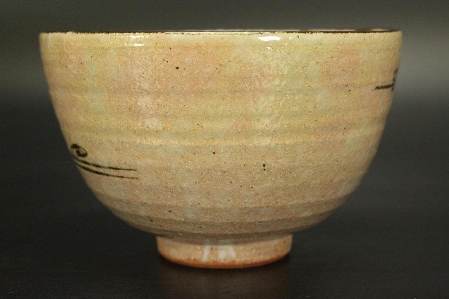 茶道具 京焼 乾山風 八橋絵 茶碗 平安 能休 共箱(メ1563)