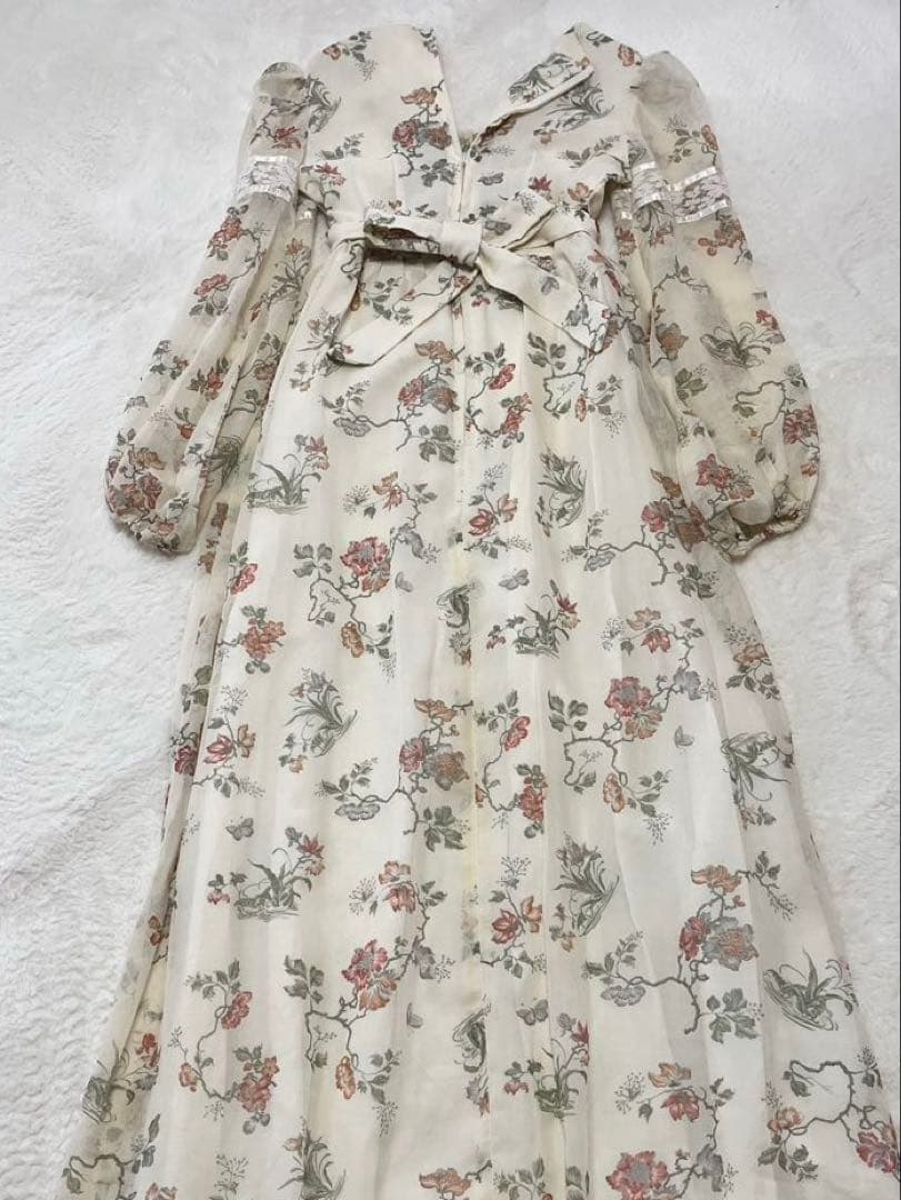 美品✨　古着 花柄 マキシ丈 ワンピース USA製 レディース ヴィンテージ