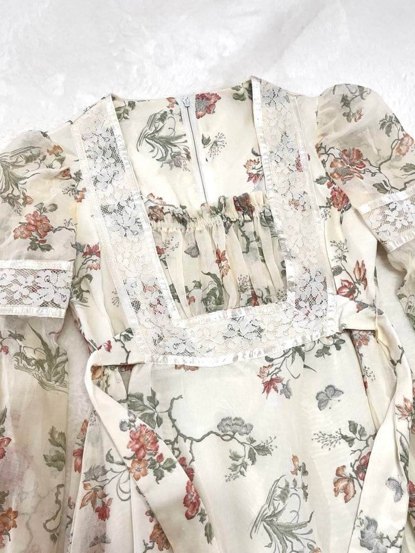 美品✨　古着 花柄 マキシ丈 ワンピース USA製 レディース ヴィンテージ