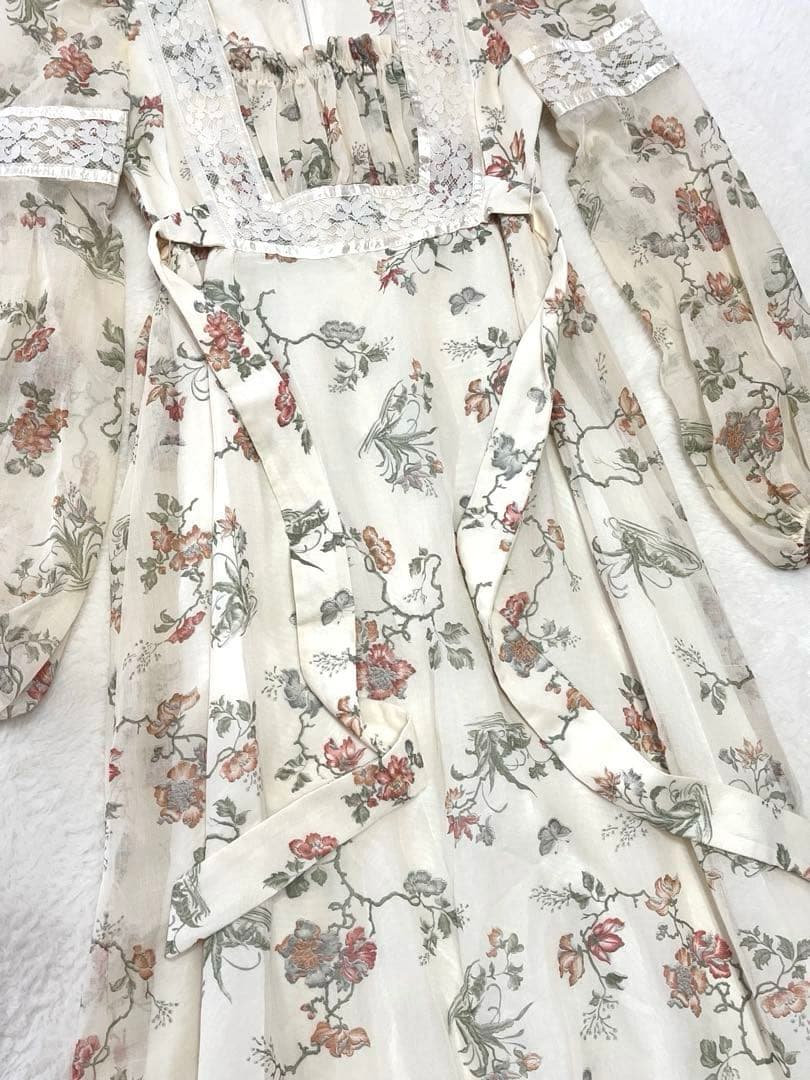 美品✨　古着 花柄 マキシ丈 ワンピース USA製 レディース ヴィンテージ