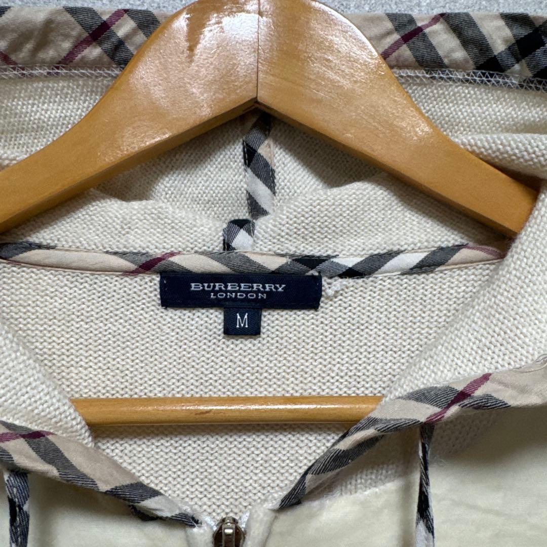 Burberry London ベロア ニット フルジップ パーカー セーター