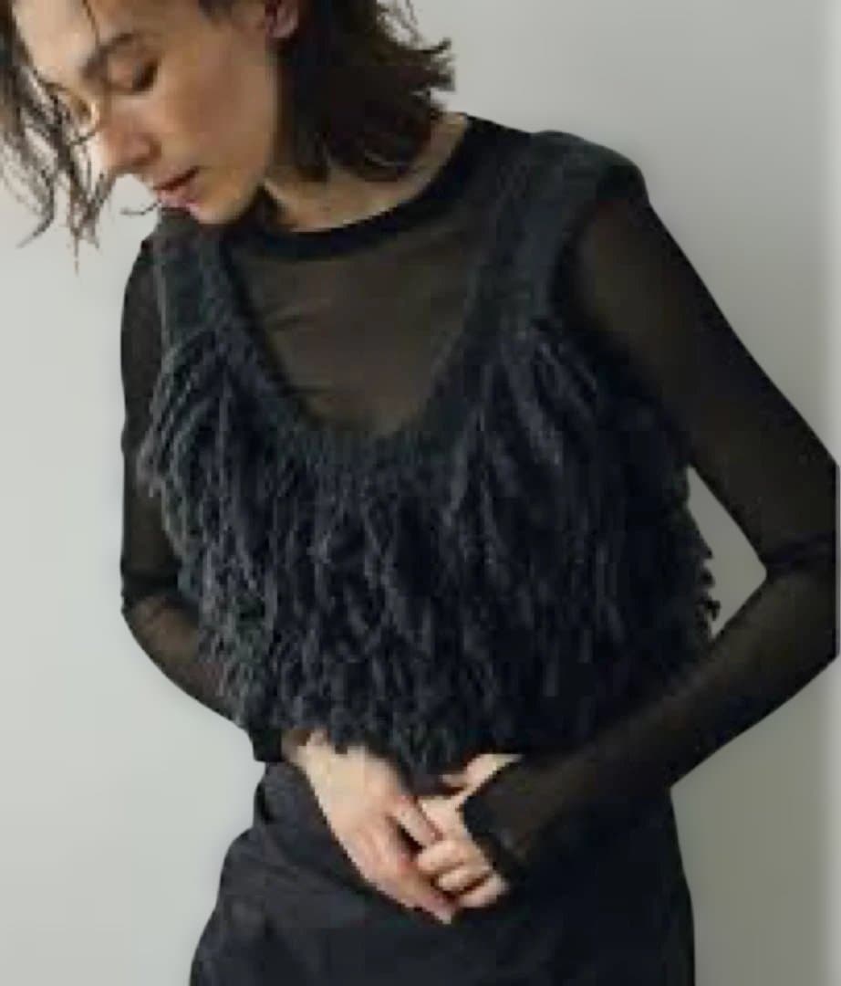 anuke Fringe Knit Bustier フリンジニットビスチェ