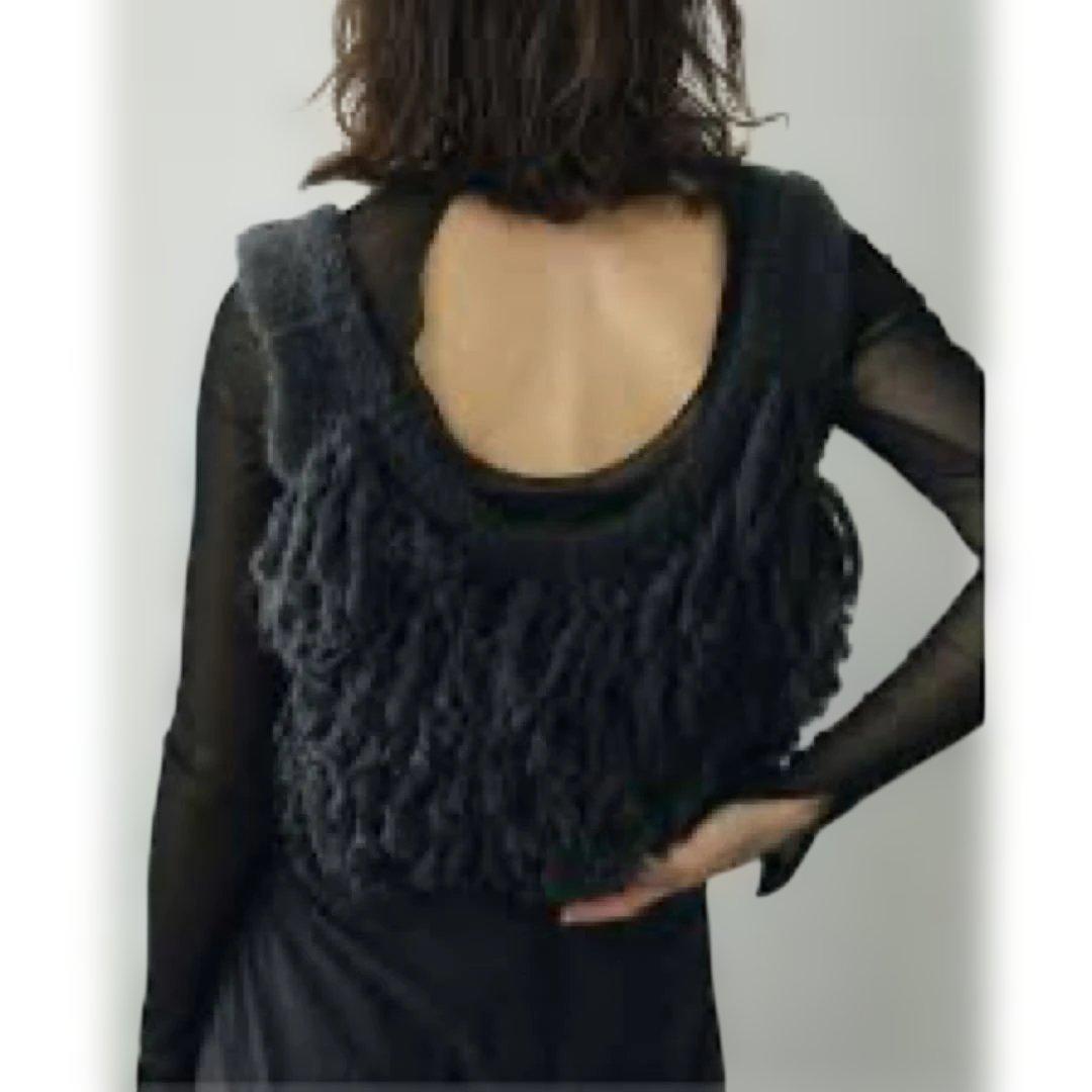 anuke Fringe Knit Bustier フリンジニットビスチェ