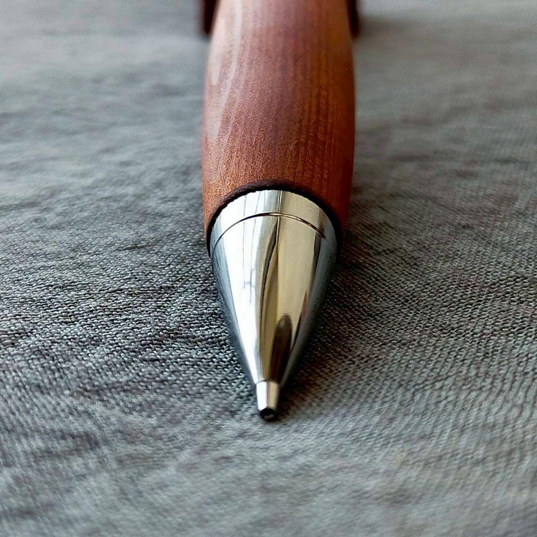サイプレス　チリ杉　ハンドメイド　木軸シャープペン　0.5mm　天然木　シルバー