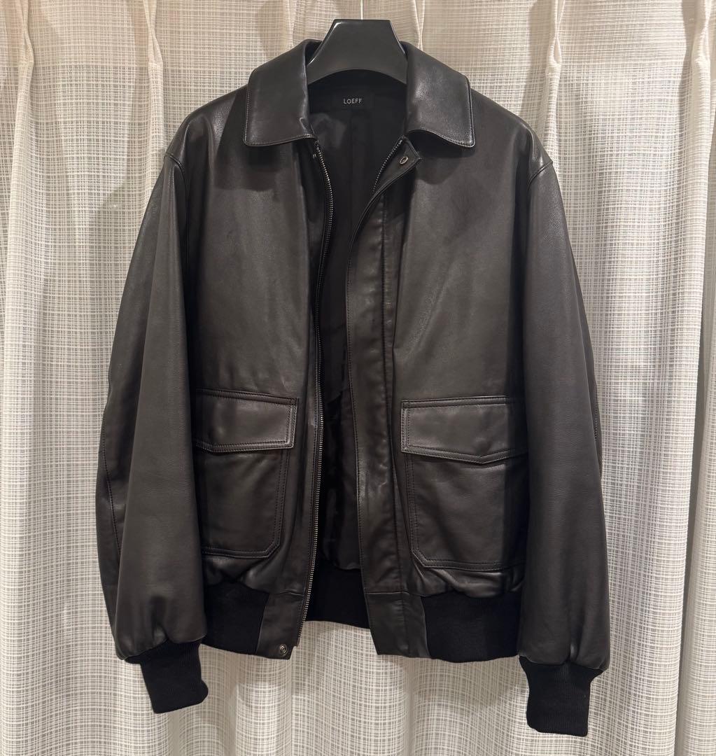 LOEFF ロエフ UA別注 A-2ラムレザーフライトジャケット ブラック　M