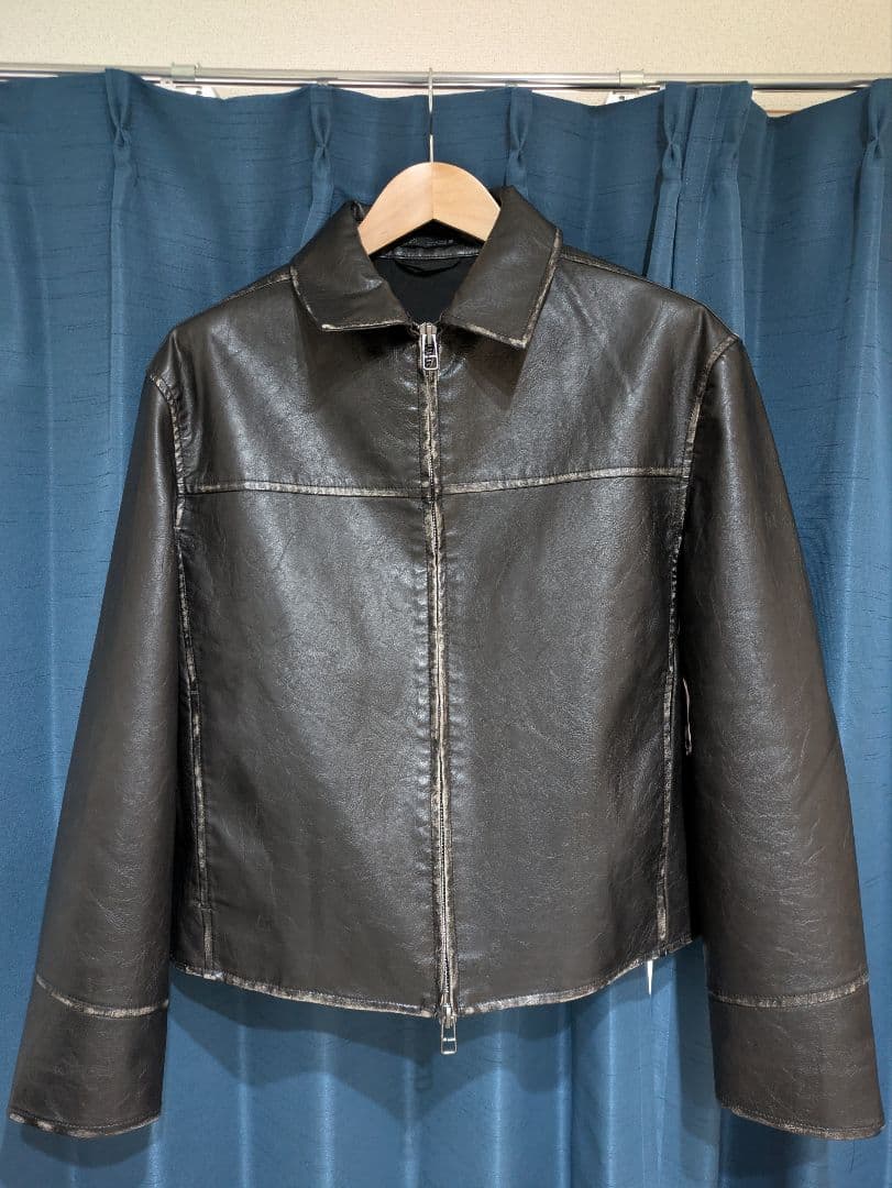 ZARA ウォッシュド フェイクレザー ジャケット