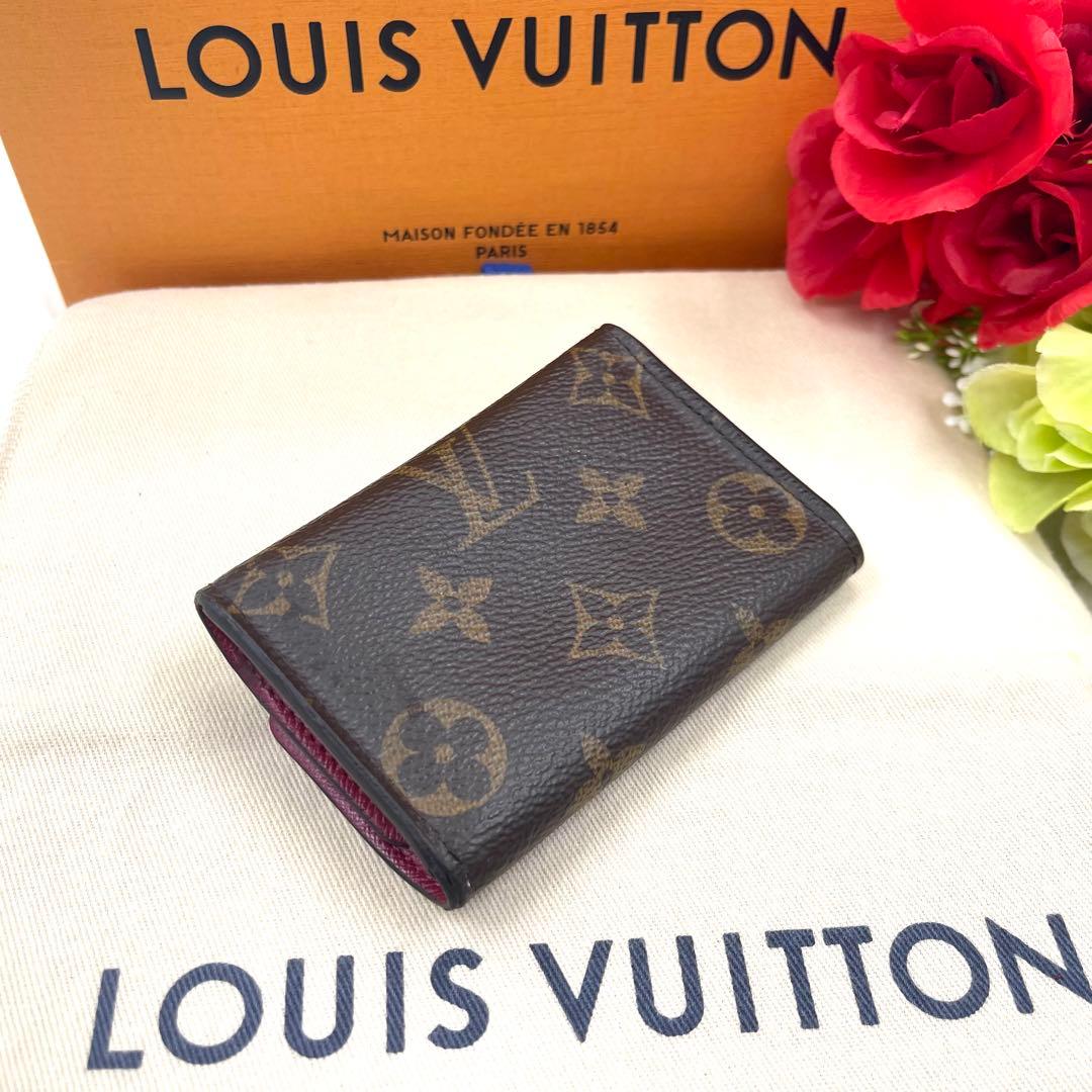 ＜超上美品＞　ルイヴィトン 　モノグラム　フューシャ　キーケース　6連 800