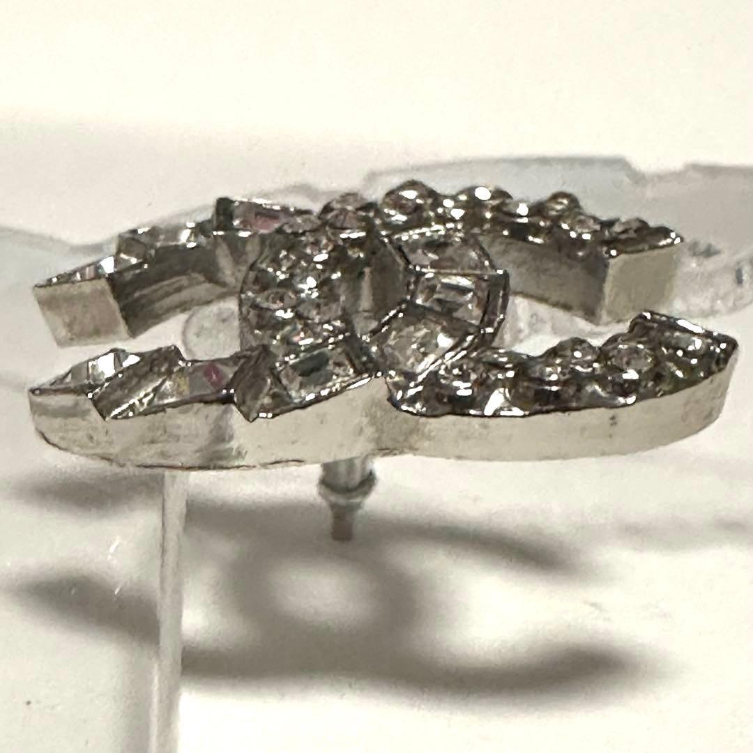 シャネル　CHANEL　ピアス　ココマーク　ラインストーン　シルバー　片耳のみ