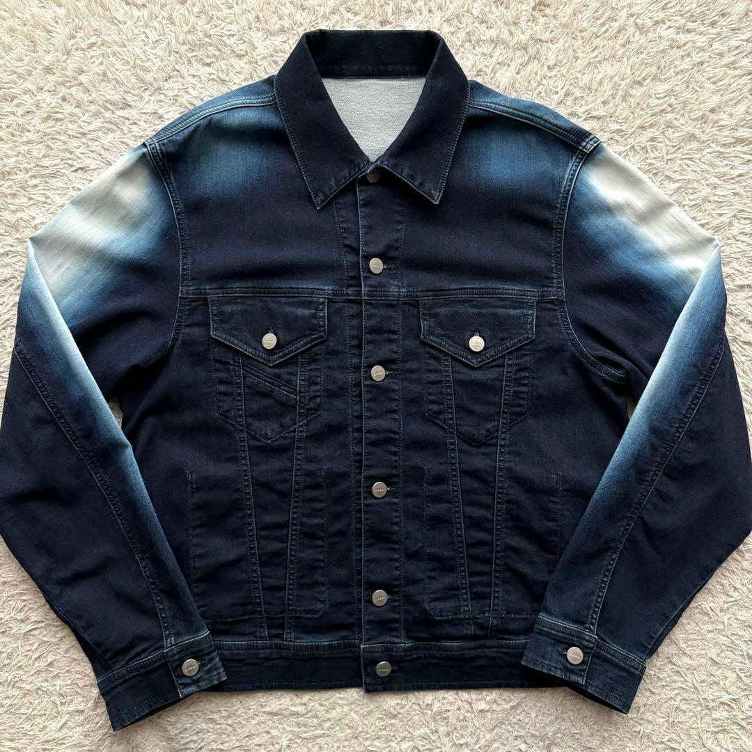 ★イタリア製★ DIESEL ジョグジーンズ トラッカージャケット 青 Lサイズ