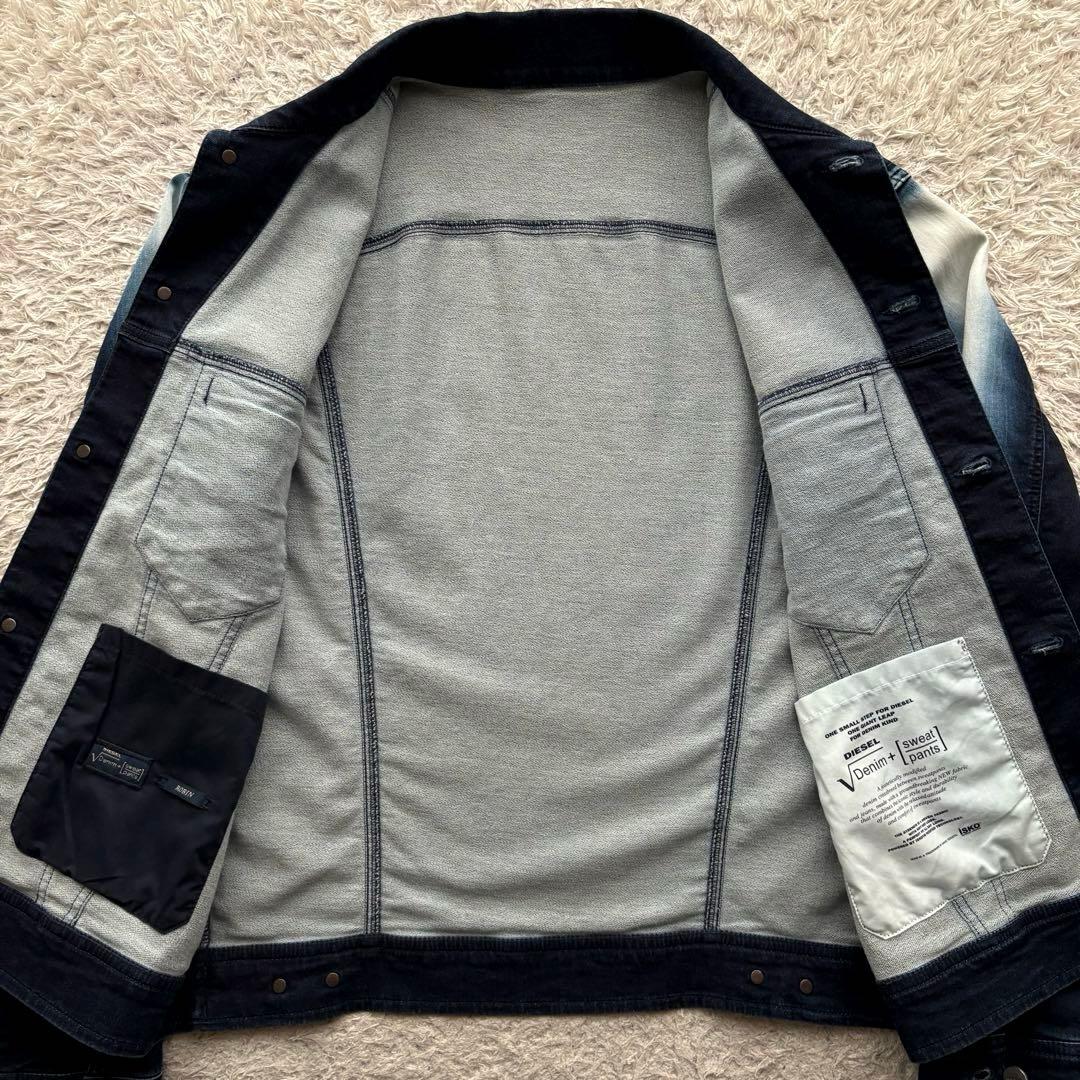 ★イタリア製★ DIESEL ジョグジーンズ トラッカージャケット 青 Lサイズ