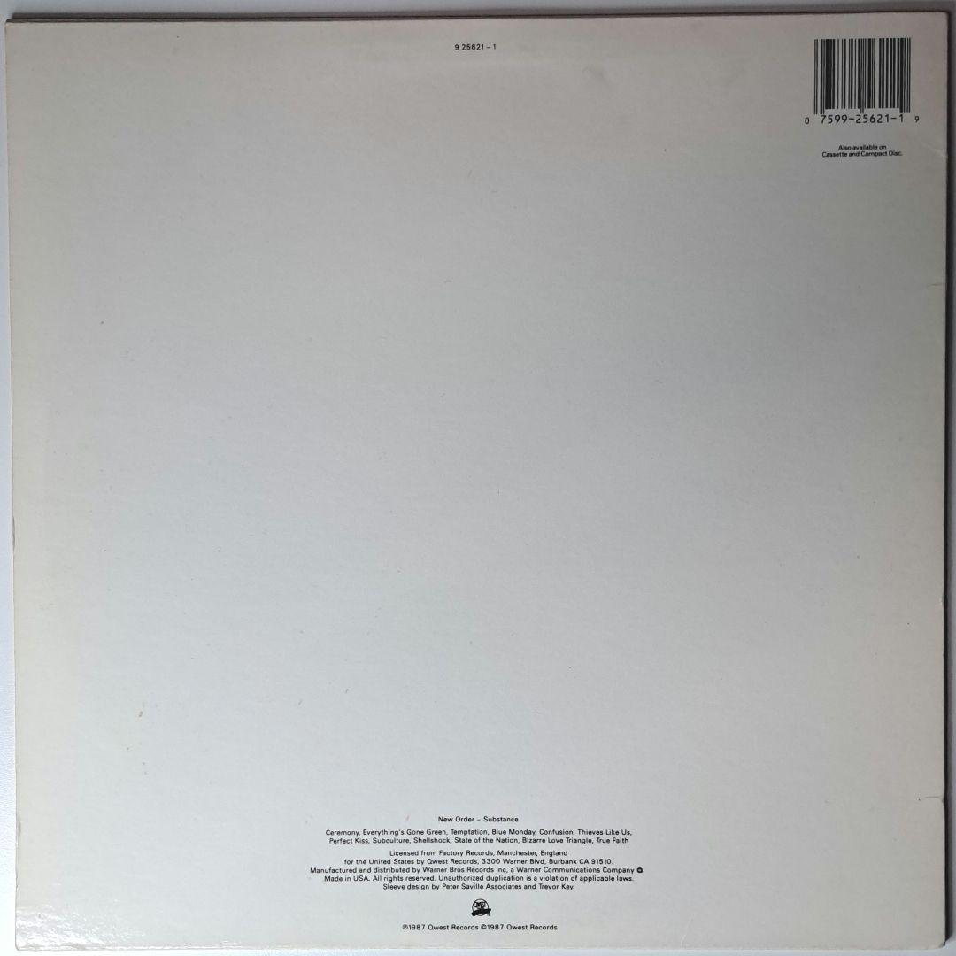 オリジナル　New Order　Substance　1987　レコード　2LP