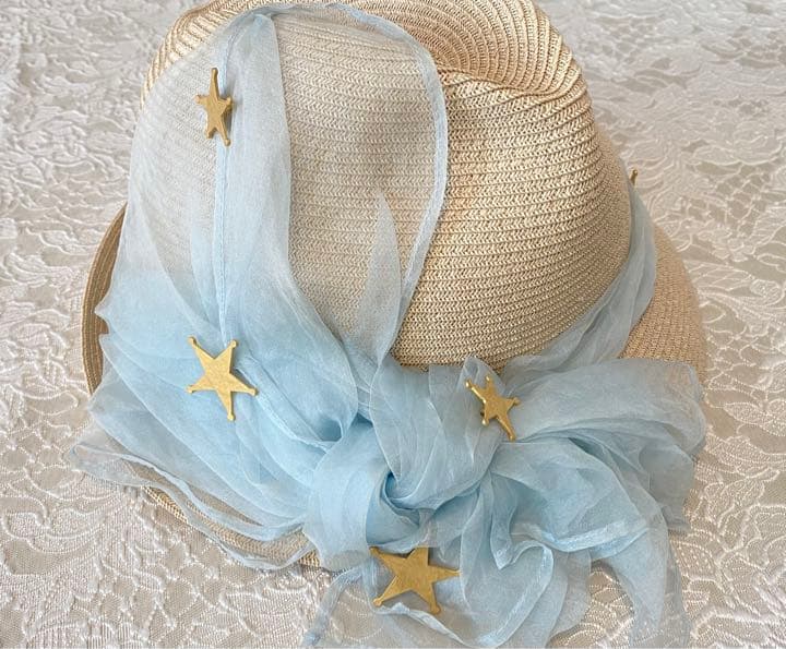 【★星のチャームが可愛い★】CA4LA カシラ 麦わら　帽子　ストローハット