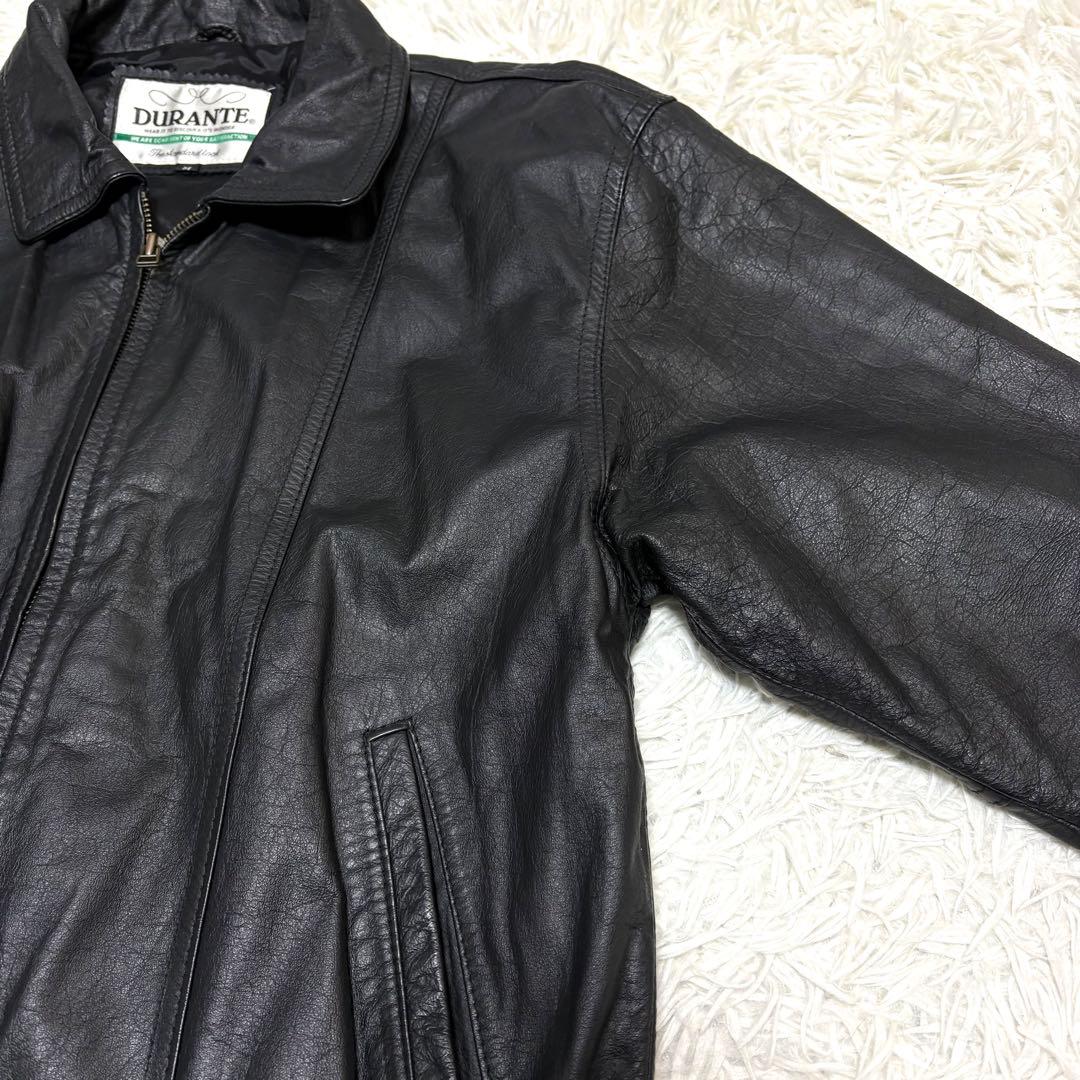 【美品】80〜90s real leather jacket 牛革 短丈 A-2