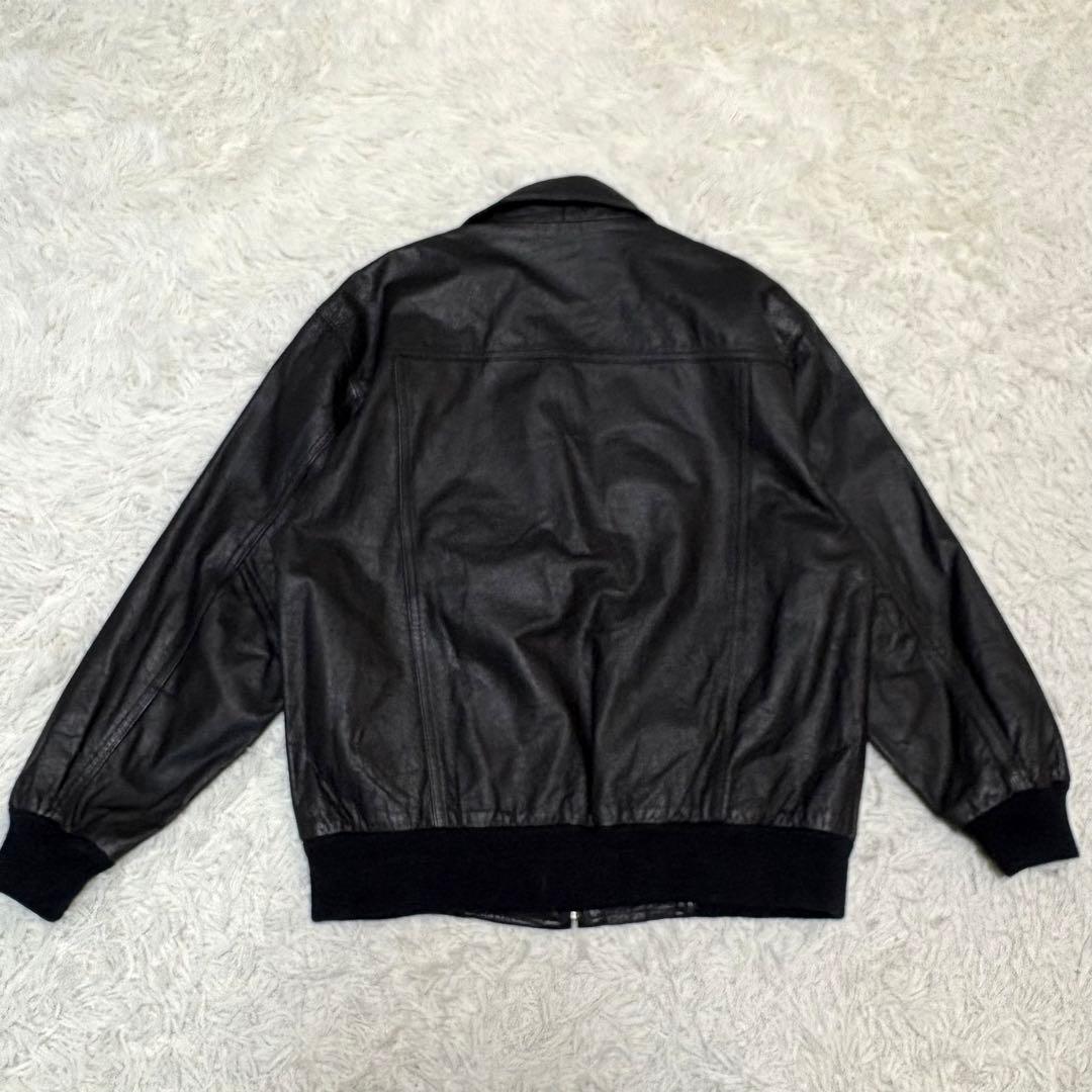 【美品】80〜90s real leather jacket 牛革 短丈 A-2