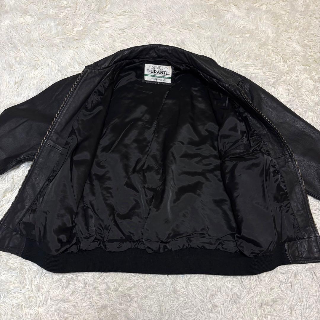 【美品】80〜90s real leather jacket 牛革 短丈 A-2