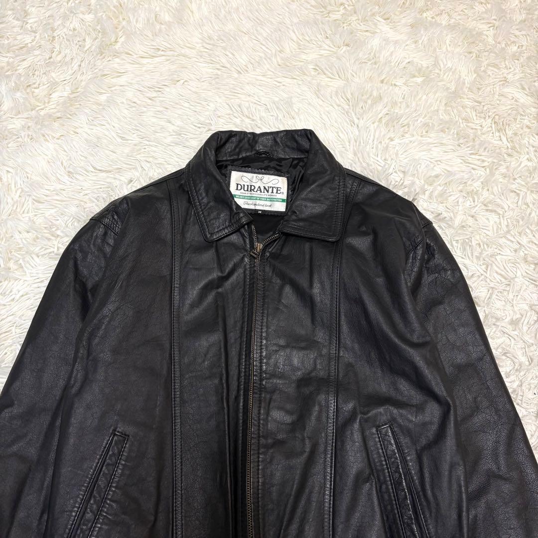 【美品】80〜90s real leather jacket 牛革 短丈 A-2