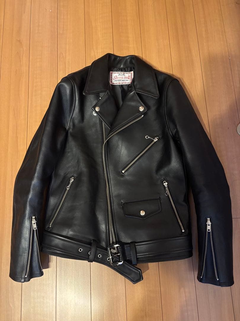 JELADO　REBELJACKET　ダブルレザージャケット　馬革　S　黒
