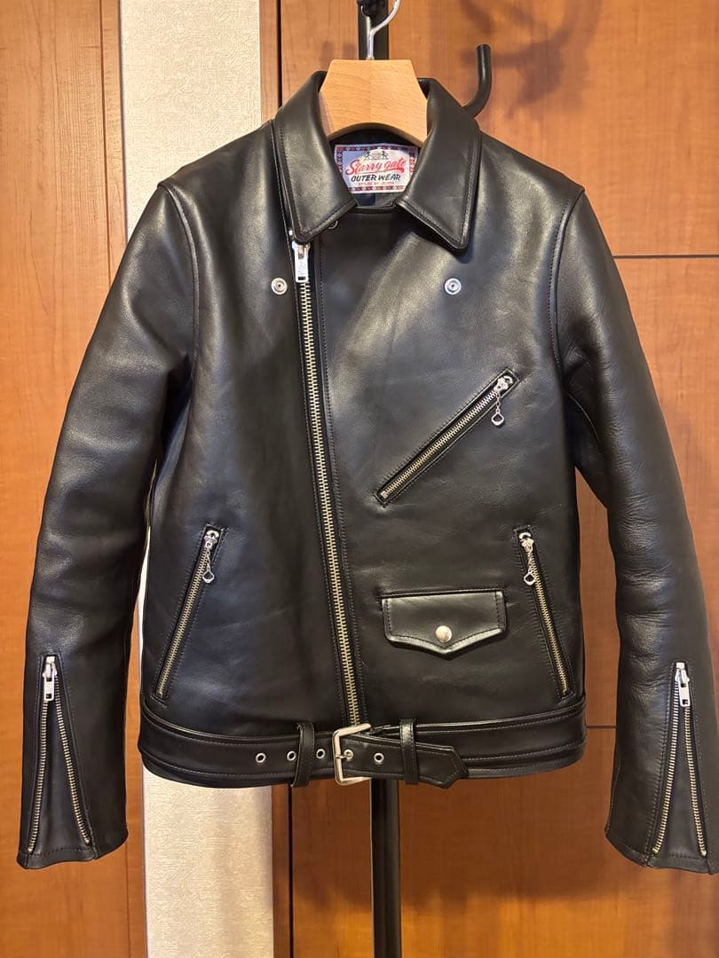 JELADO　REBELJACKET　ダブルレザージャケット　馬革　S　黒