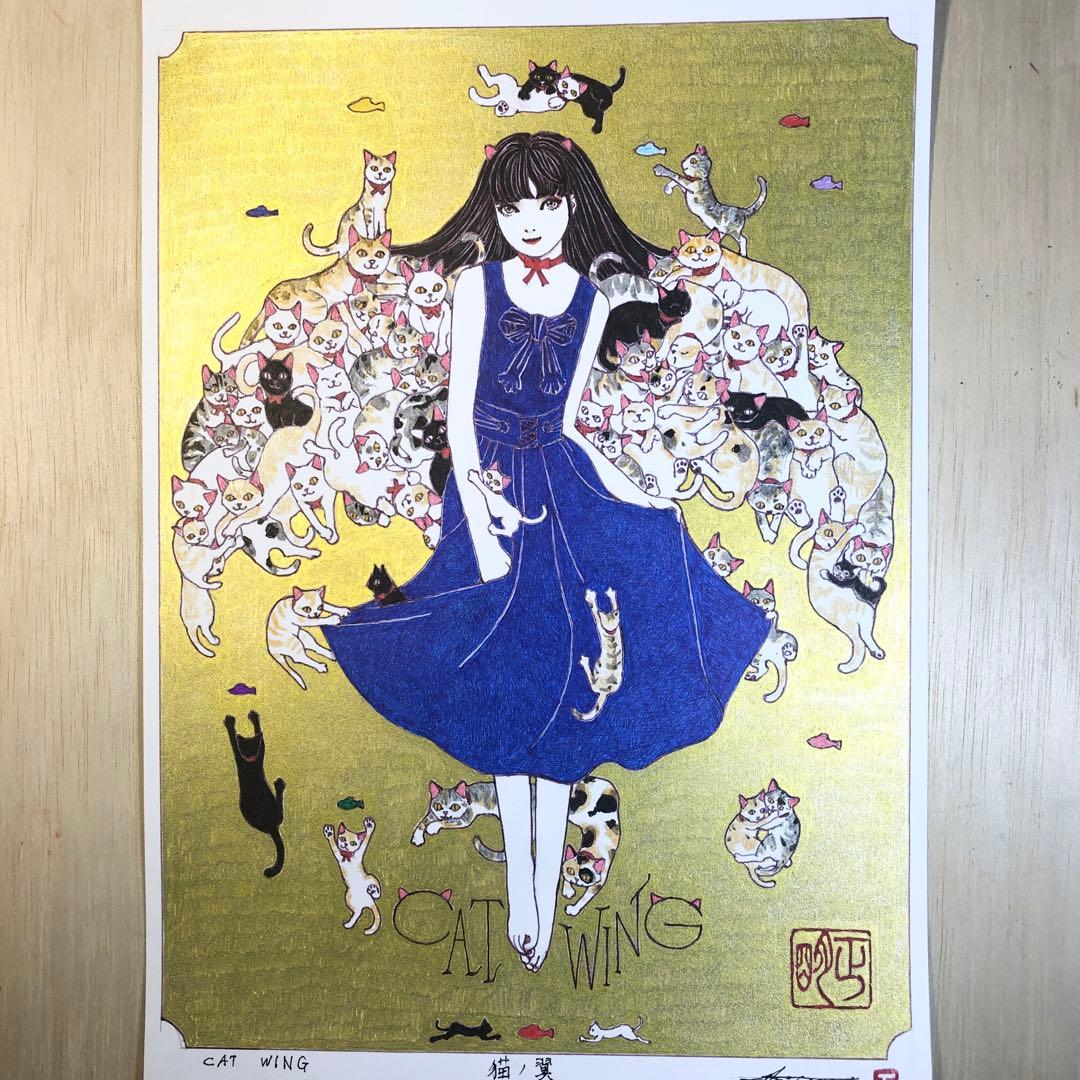 CAT WING 猫ノ翼【肉筆絵画】