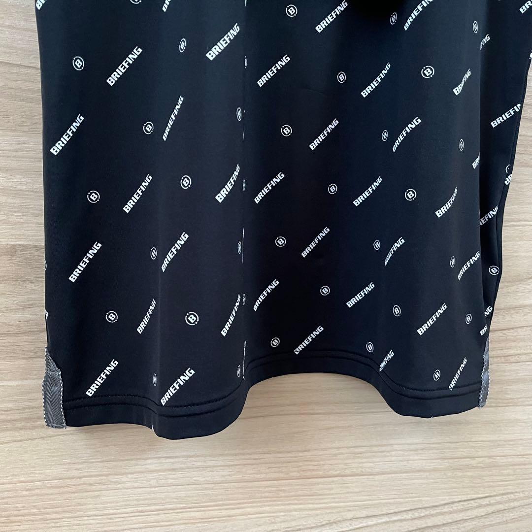 新品★23,100円 黒M BRIEFINGゴルフ ポロシャツ ロゴ総柄