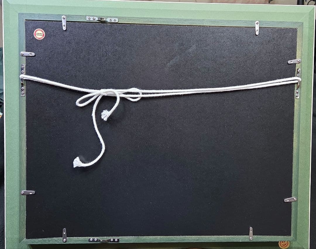【美品】 肉筆油彩風景画 ホワイト額縁フレームつき「白馬連峰」6号サイズ