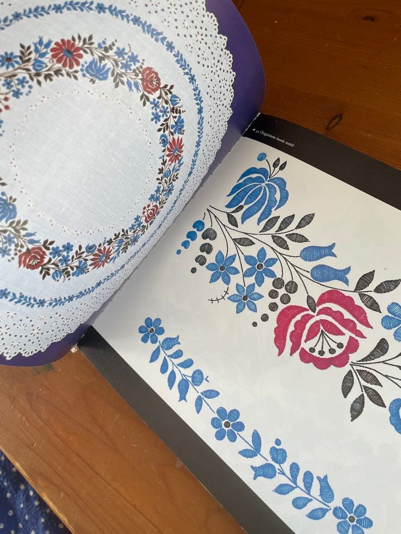 カロチャ刺繍　Kalocsai viragok 図案　ハンガリー洋書　レース