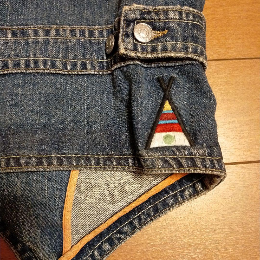 DSQUARED2デニム/レザー ダメージ加工ベスト　44 Sサイズ