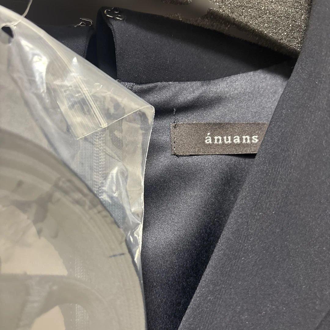 新品タグ付き anuans ダブルサテングレースワンピース ネイビー　サイズ2