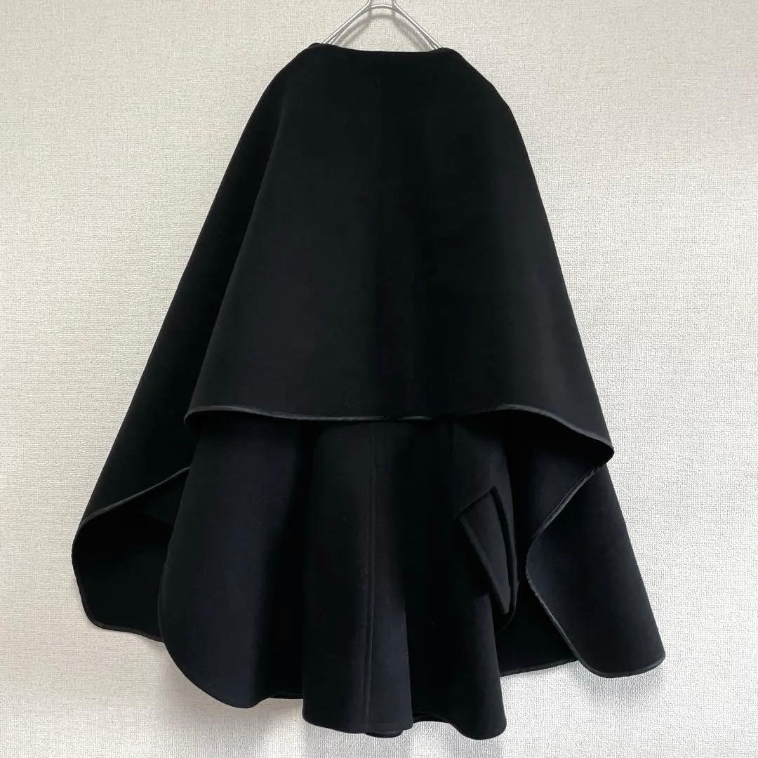 MOUSSY マウジー　ケープ風　ノーカラー　ポンチョ　ジャケット 黒　フリー