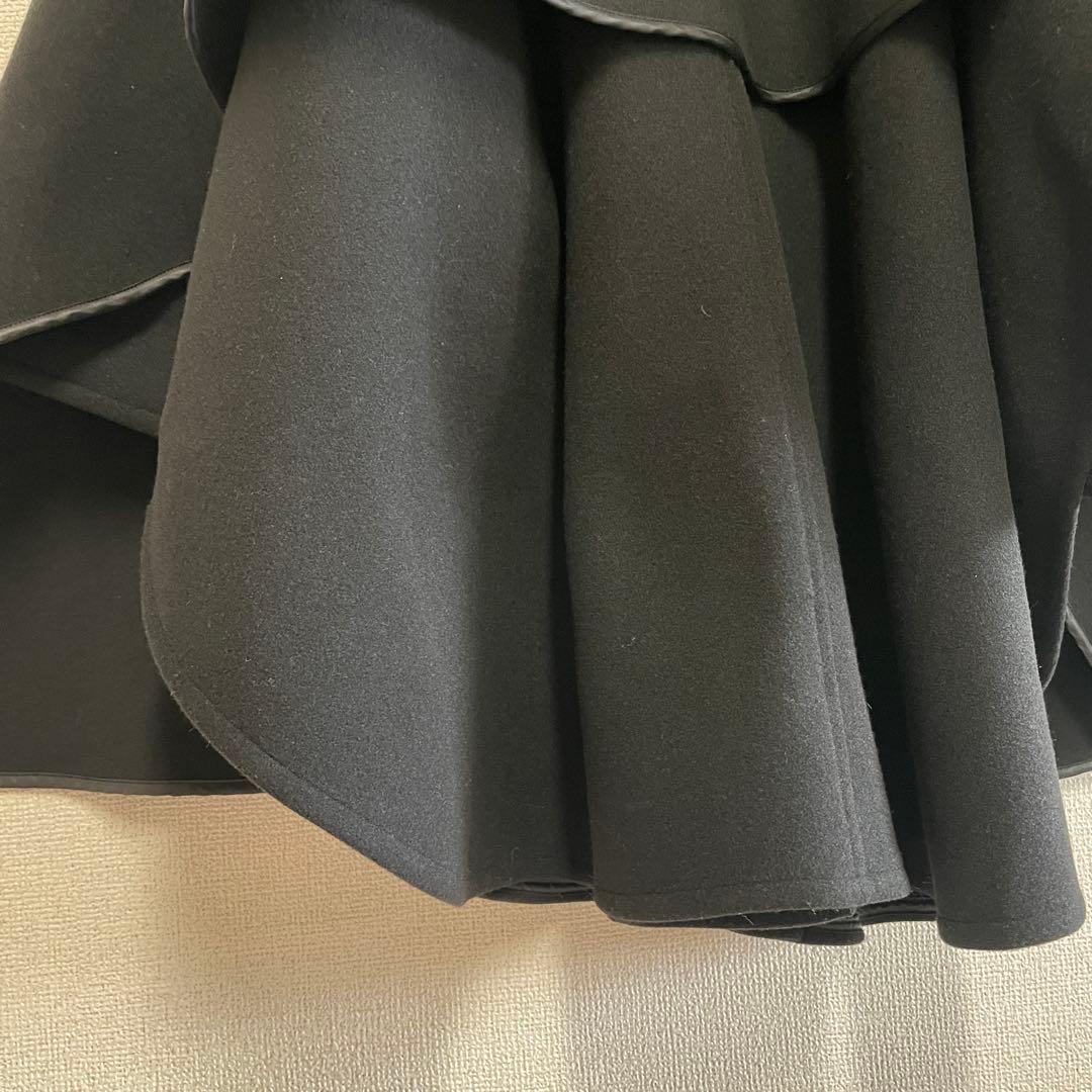 MOUSSY マウジー　ケープ風　ノーカラー　ポンチョ　ジャケット 黒　フリー