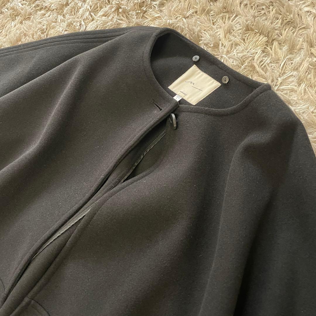 MOUSSY マウジー　ケープ風　ノーカラー　ポンチョ　ジャケット 黒　フリー