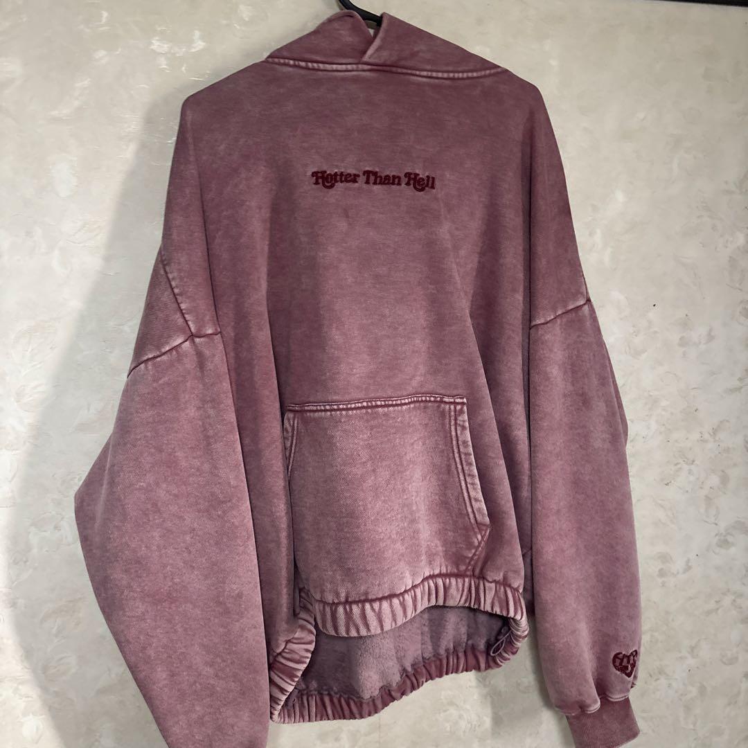 HTH vintage like heart logo hoodie ピンク