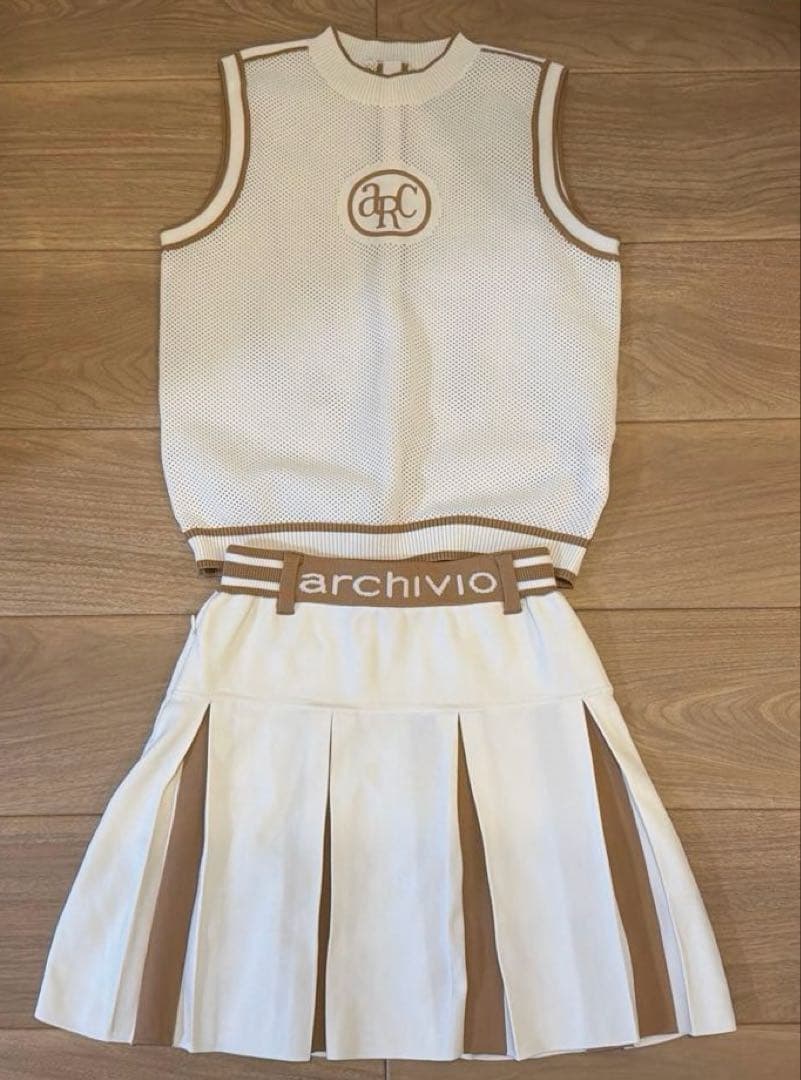 archivio メッシュベストとスカートセット