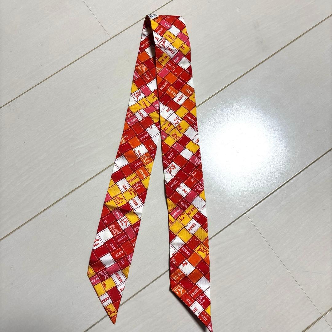 HERMES エルメス ツイリー ボルデュック リボン柄 確実正規品 スカーフ