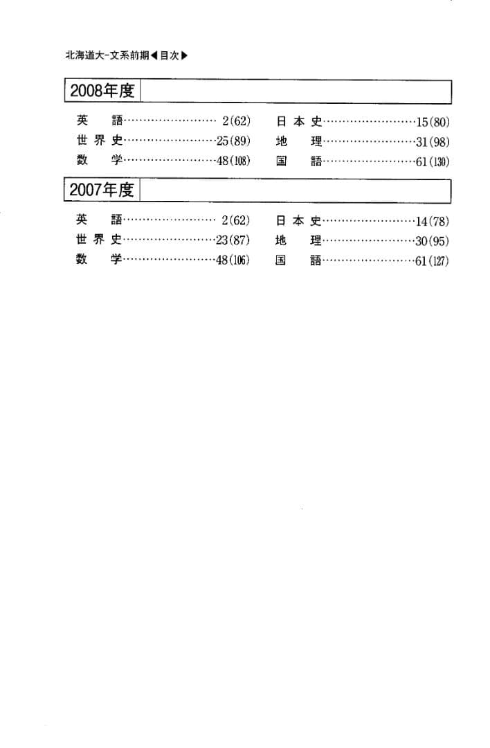 '13 北海道大学 文系 前期日程 最近6ヵ年 赤本