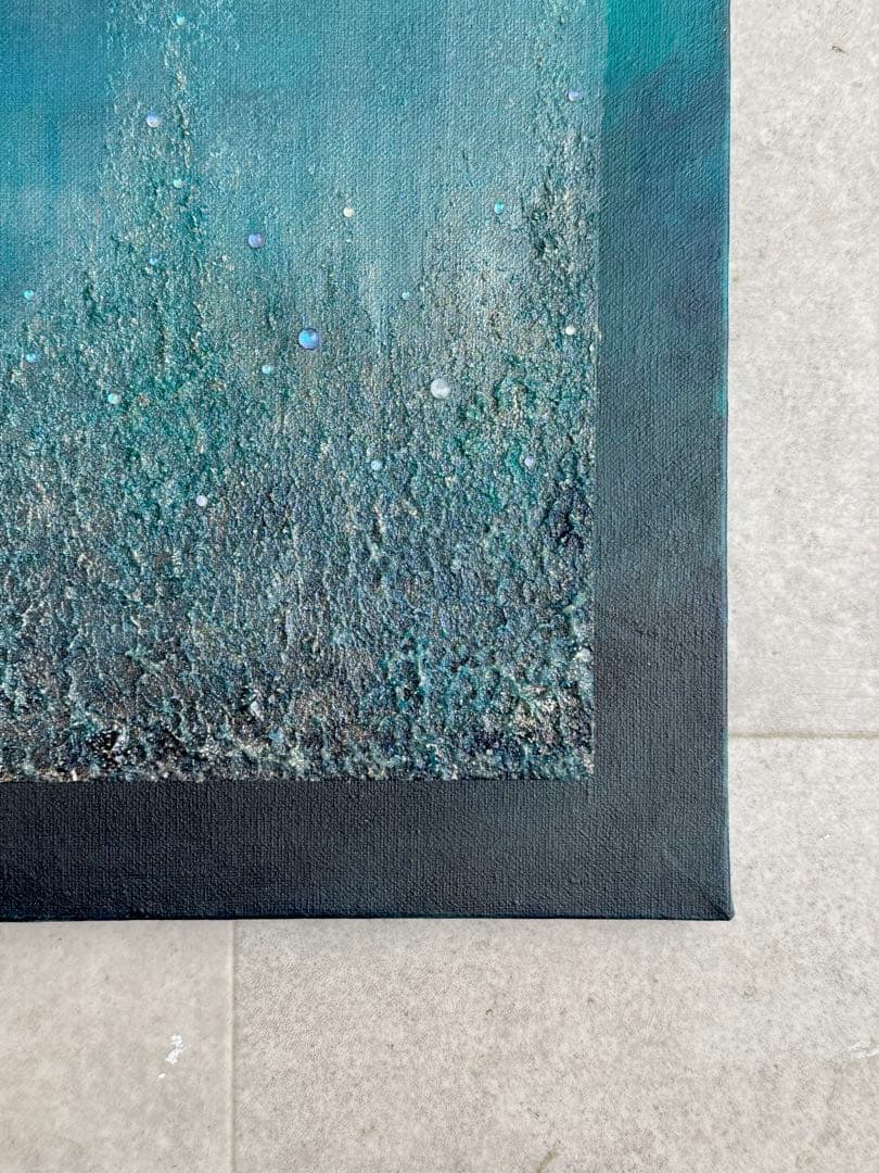アクリル画テクスチャーアートno.75抽象画キャンバスアートパネル深海の絵画