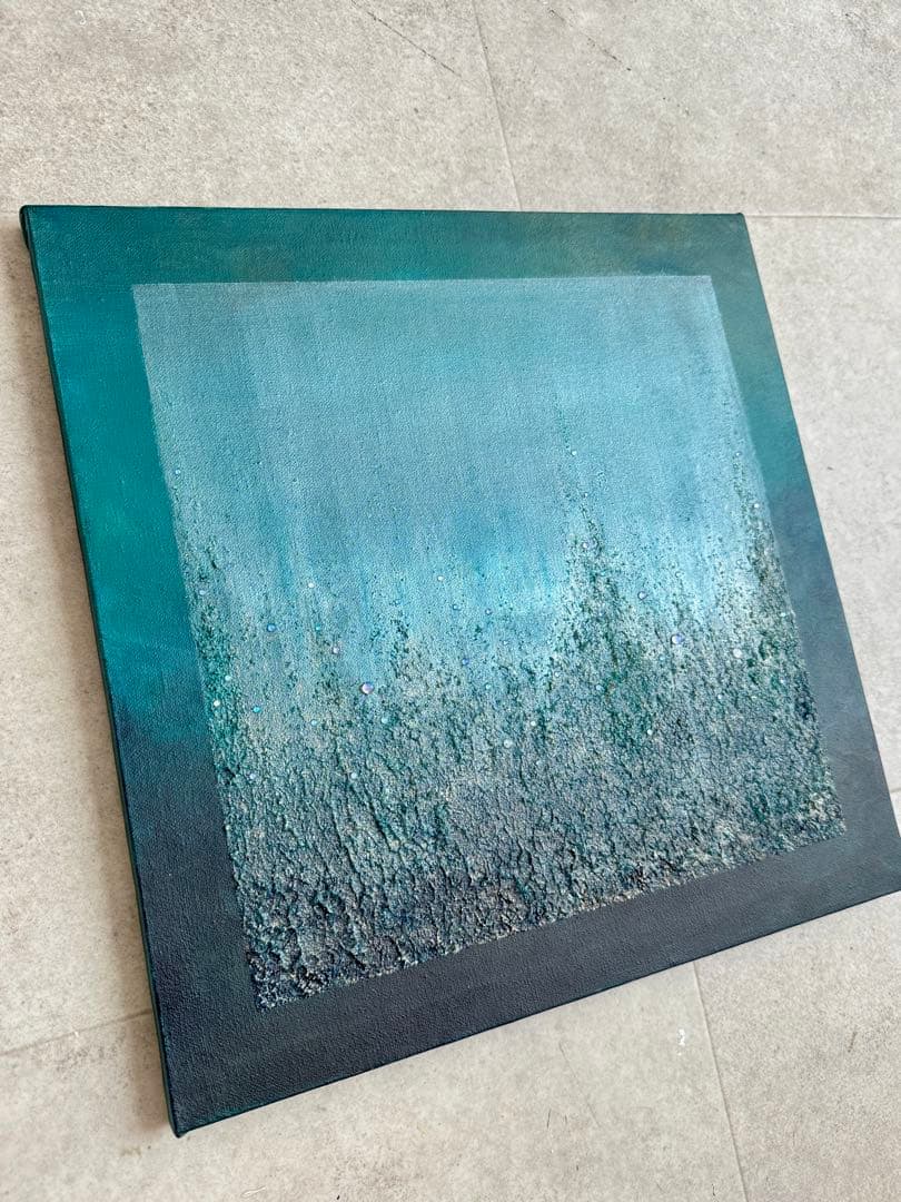 アクリル画テクスチャーアートno.75抽象画キャンバスアートパネル深海の絵画