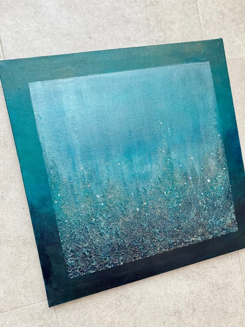 アクリル画テクスチャーアートno.75抽象画キャンバスアートパネル深海の絵画