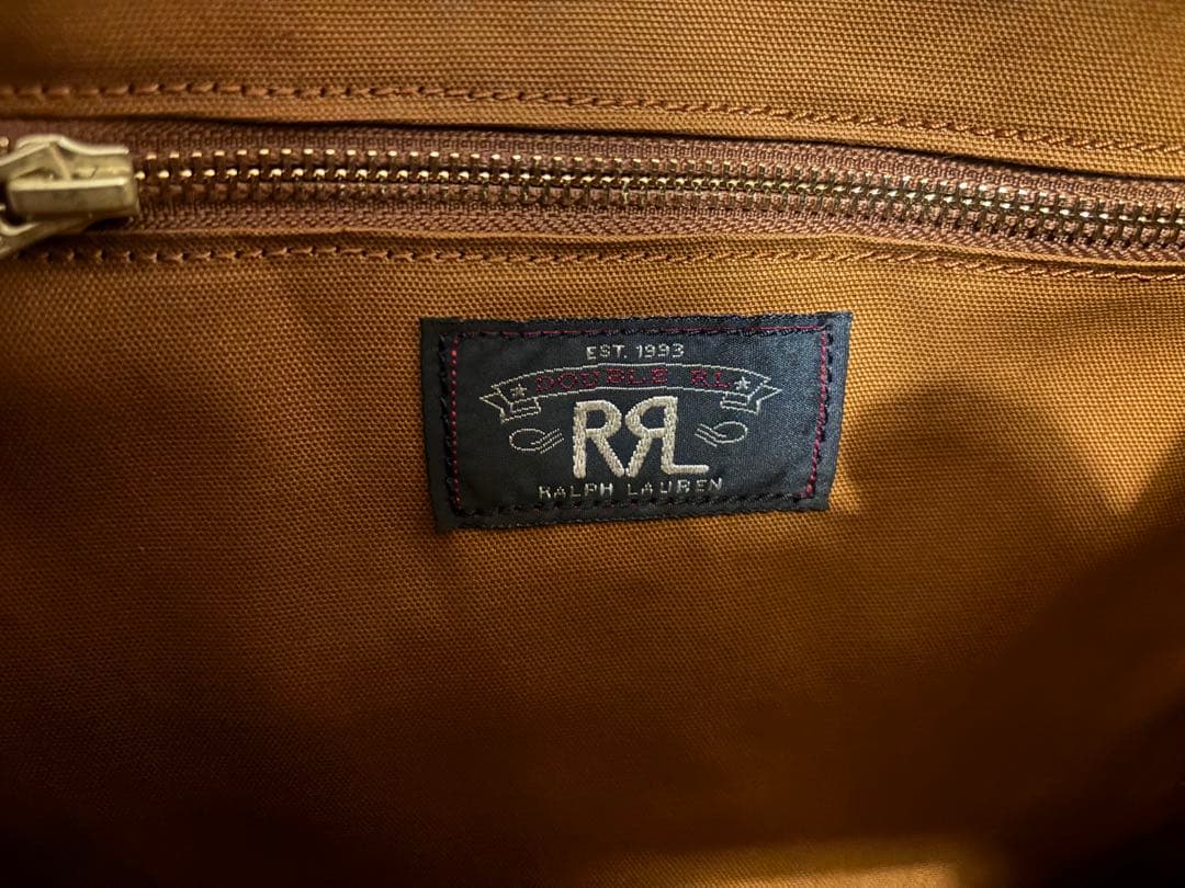 極美品 RRL ダブルアールエル ブラックレザートートバッグ シルバーコンチョ