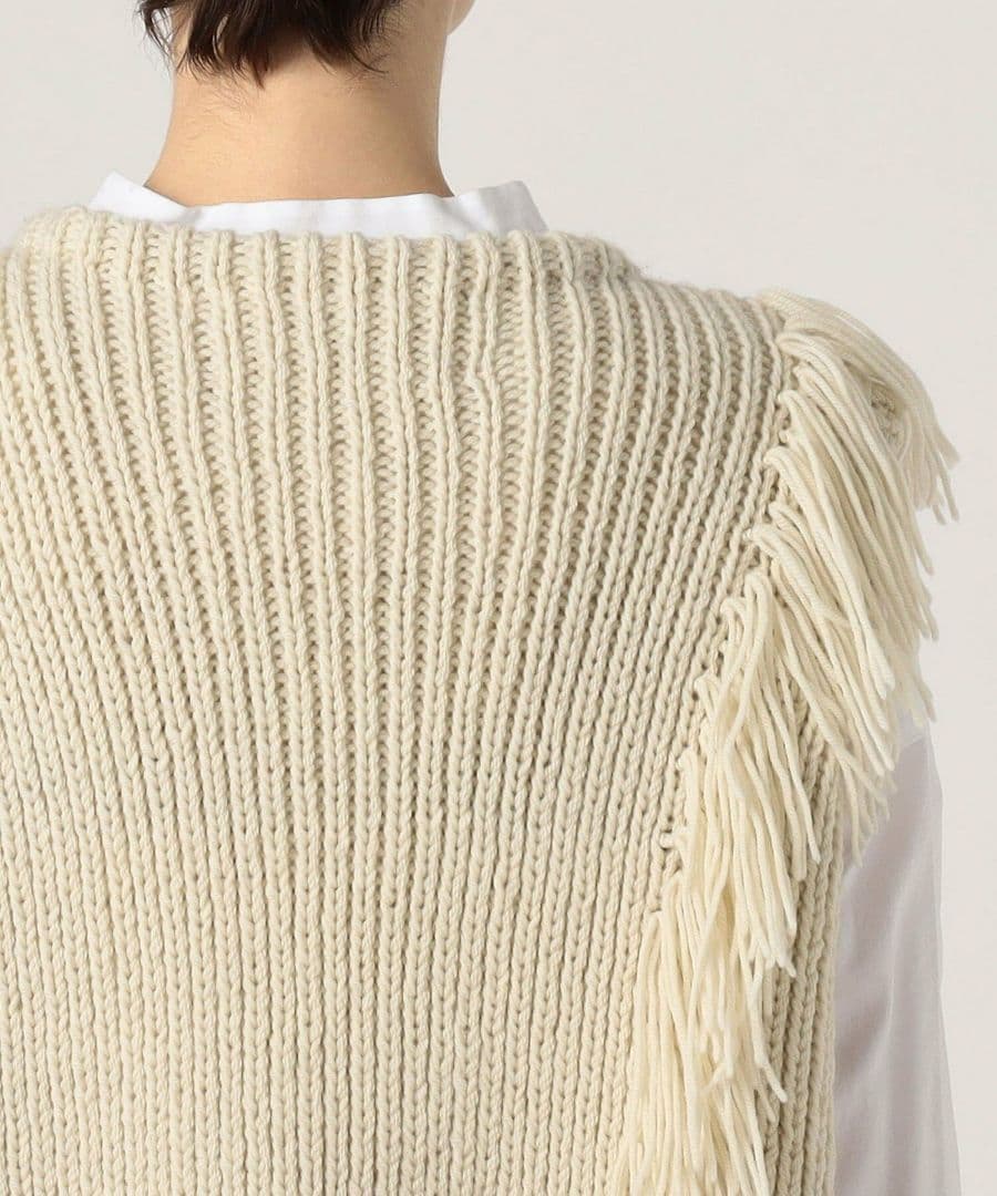 トップス MAYDI HAND KNITTED PULL VEST WITH FRING