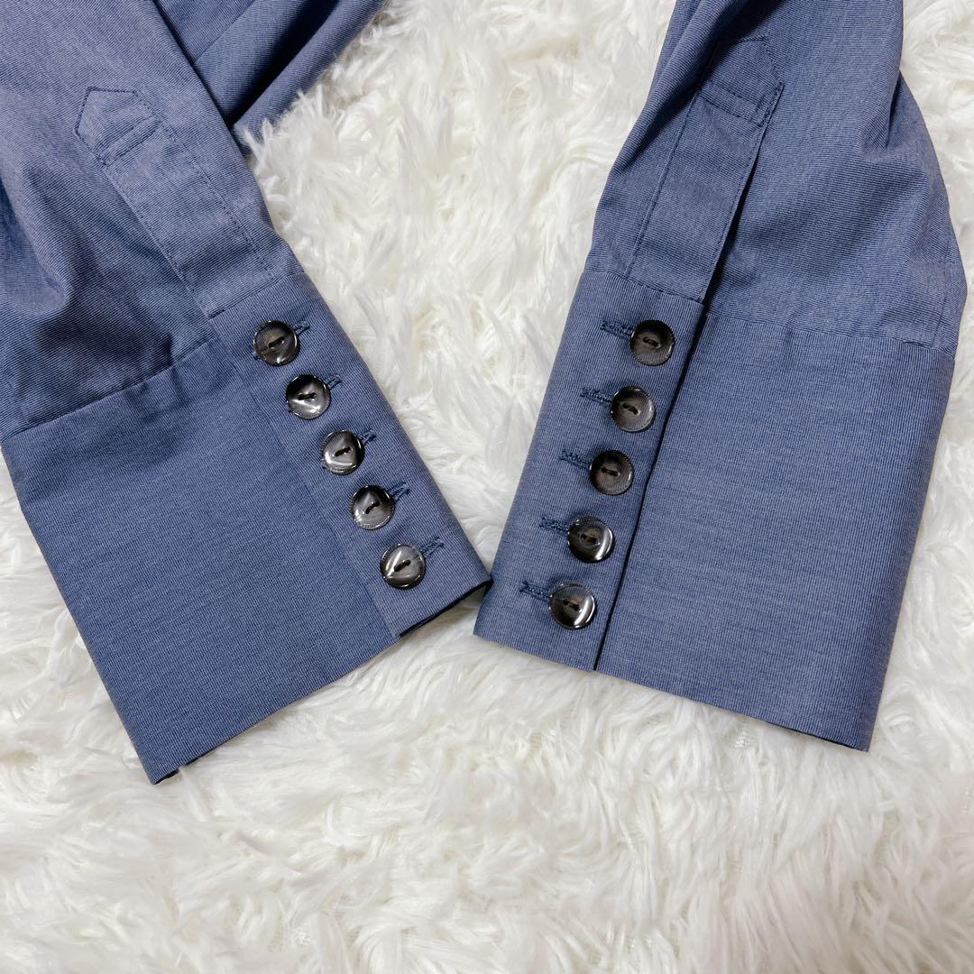美品✨セルフォード　スキッパー　ロング　シャツワンピース ブルー