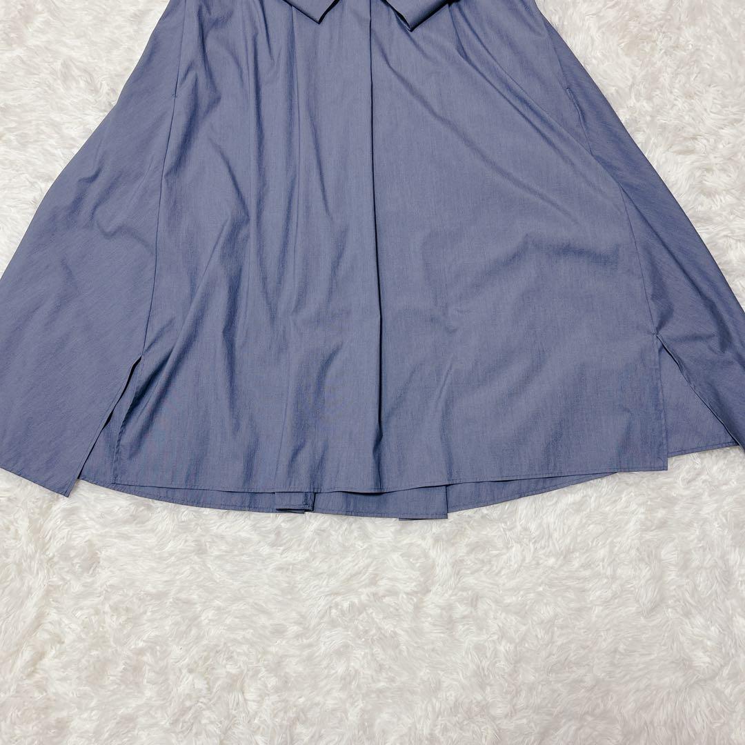 美品✨セルフォード　スキッパー　ロング　シャツワンピース ブルー
