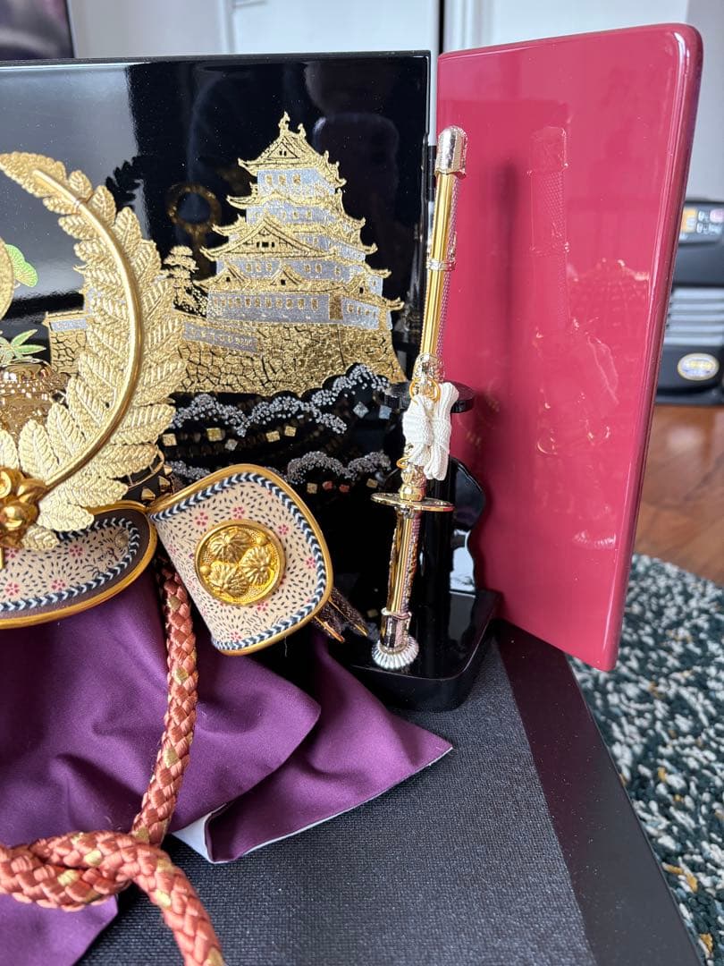 五月人形龍玉吉右衛門作 コンパクト収納飾り 送料無龍 玉作徳川家康15号収納飾
