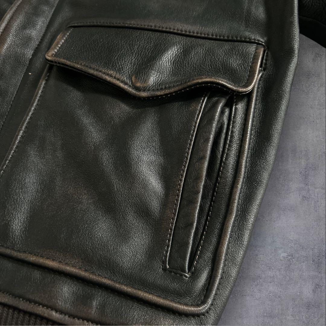 美品　ZARA ヴィンテージ加工　レザージャケット　本革　牛革　Sサイズ