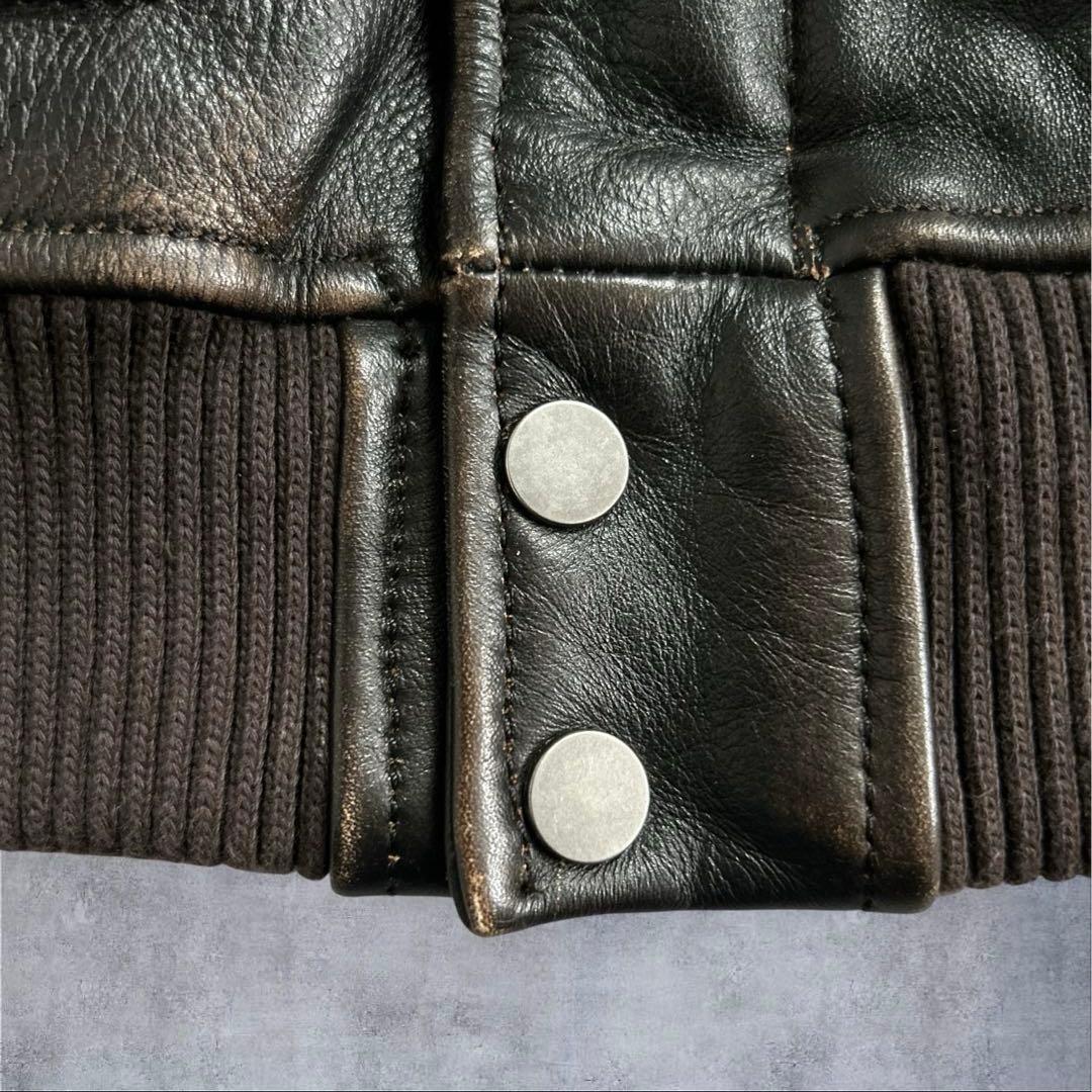美品　ZARA ヴィンテージ加工　レザージャケット　本革　牛革　Sサイズ