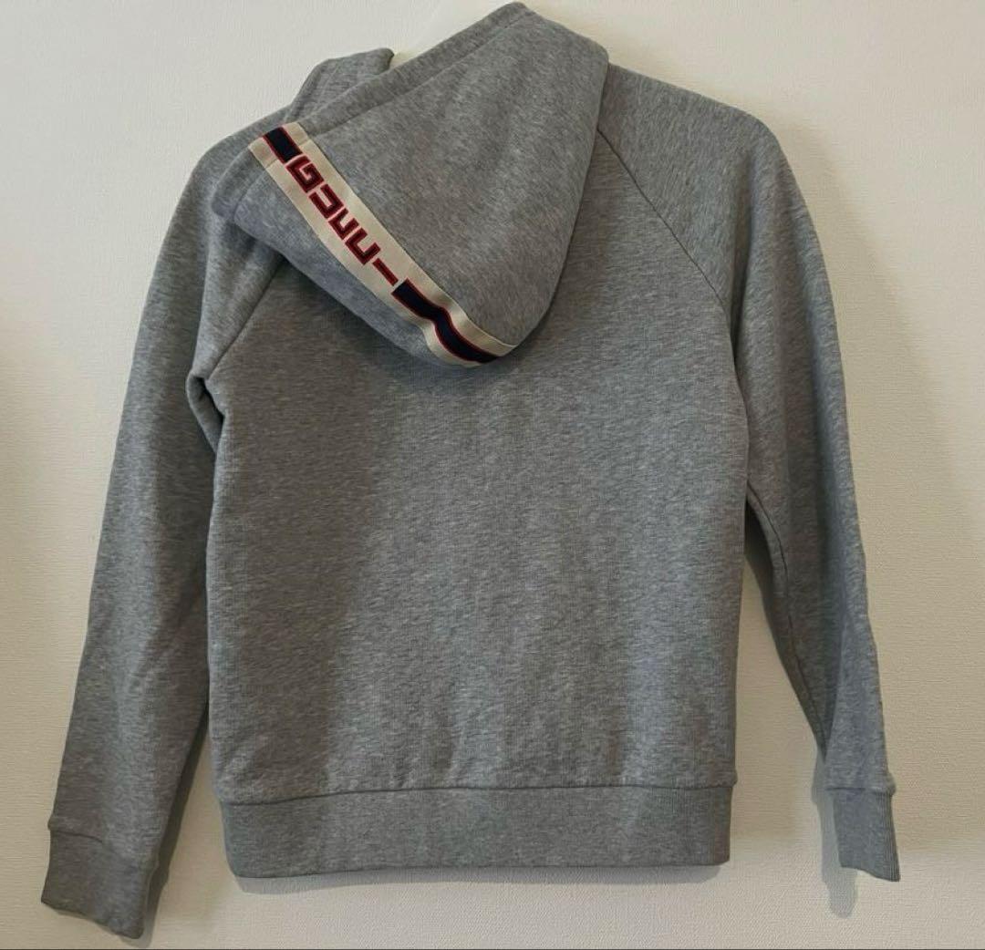 GUCCI リボンデザイン グレー パーカー 10