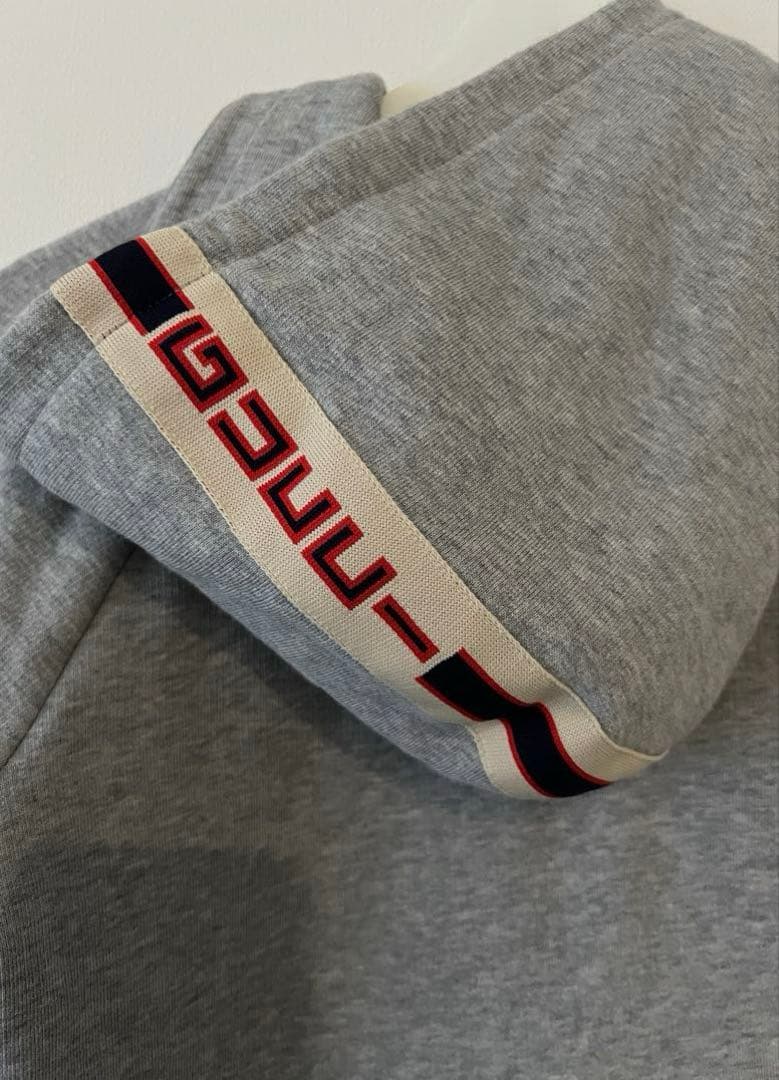 GUCCI リボンデザイン グレー パーカー 10