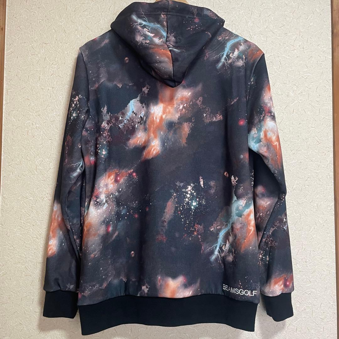 BEAMS GOLF ビームスゴルフ 宇宙柄 スウェットパーカー 総柄 M