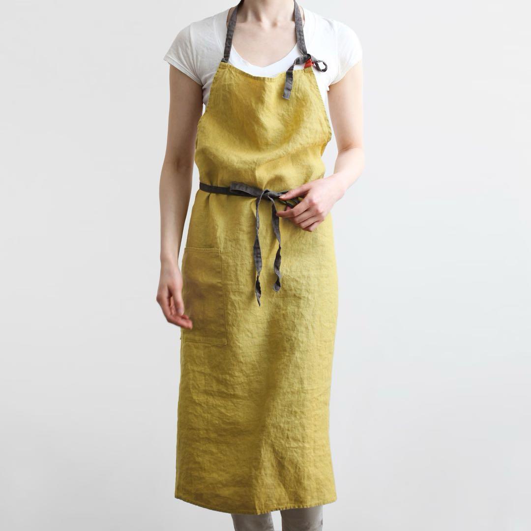 【新品】リーノエリーナ マノン エプロン Lino e Lina ミモザ 人気色